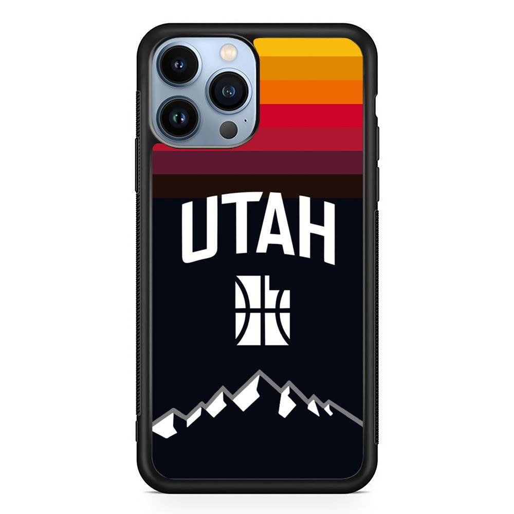Utah Jazz Light Gradation iPhone 15 Pro Case-Rubber Black (2D Case)-Oxvistore