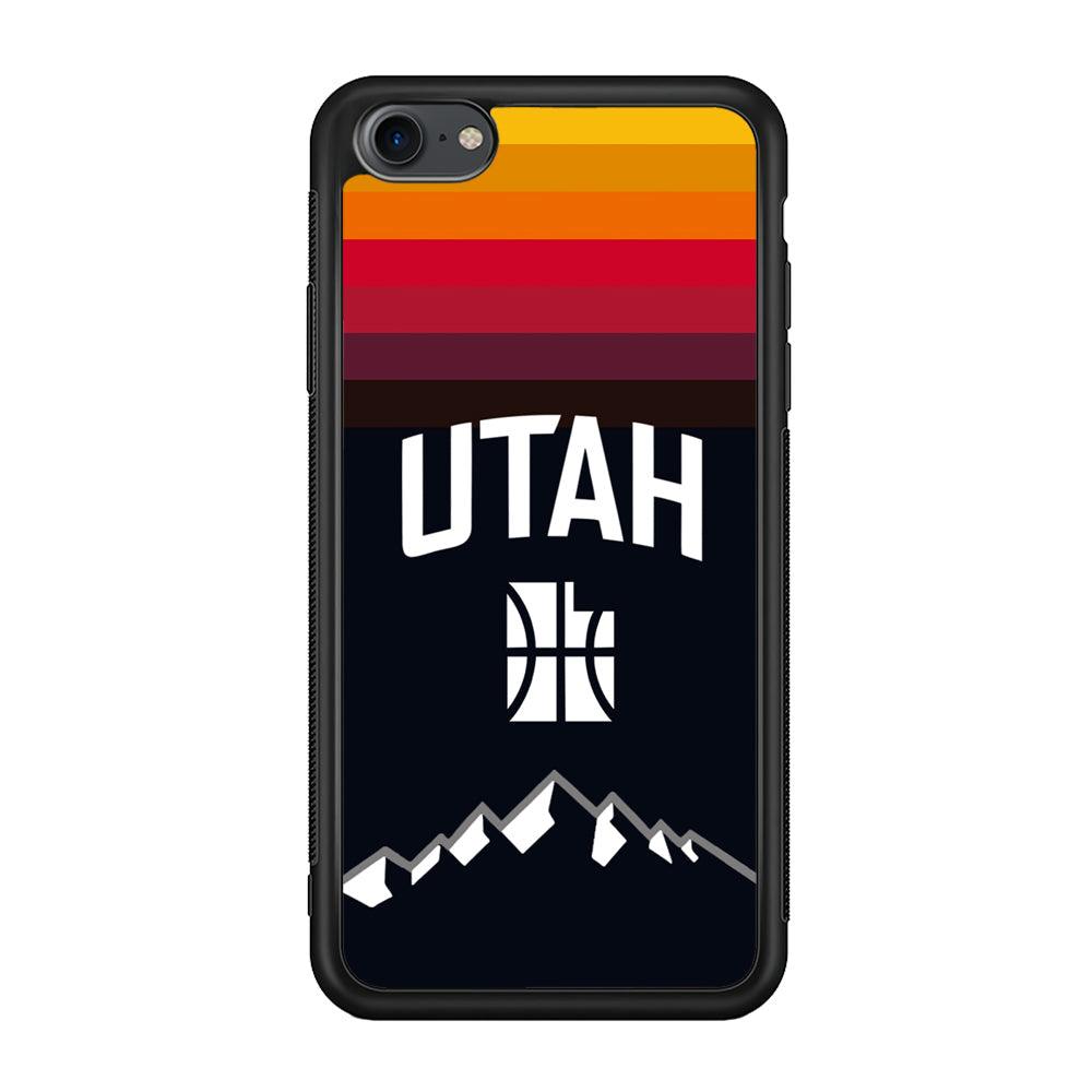 Utah Jazz Light Gradation iPhone 8 Case-Rubber Black (2D Case)-Oxvistore