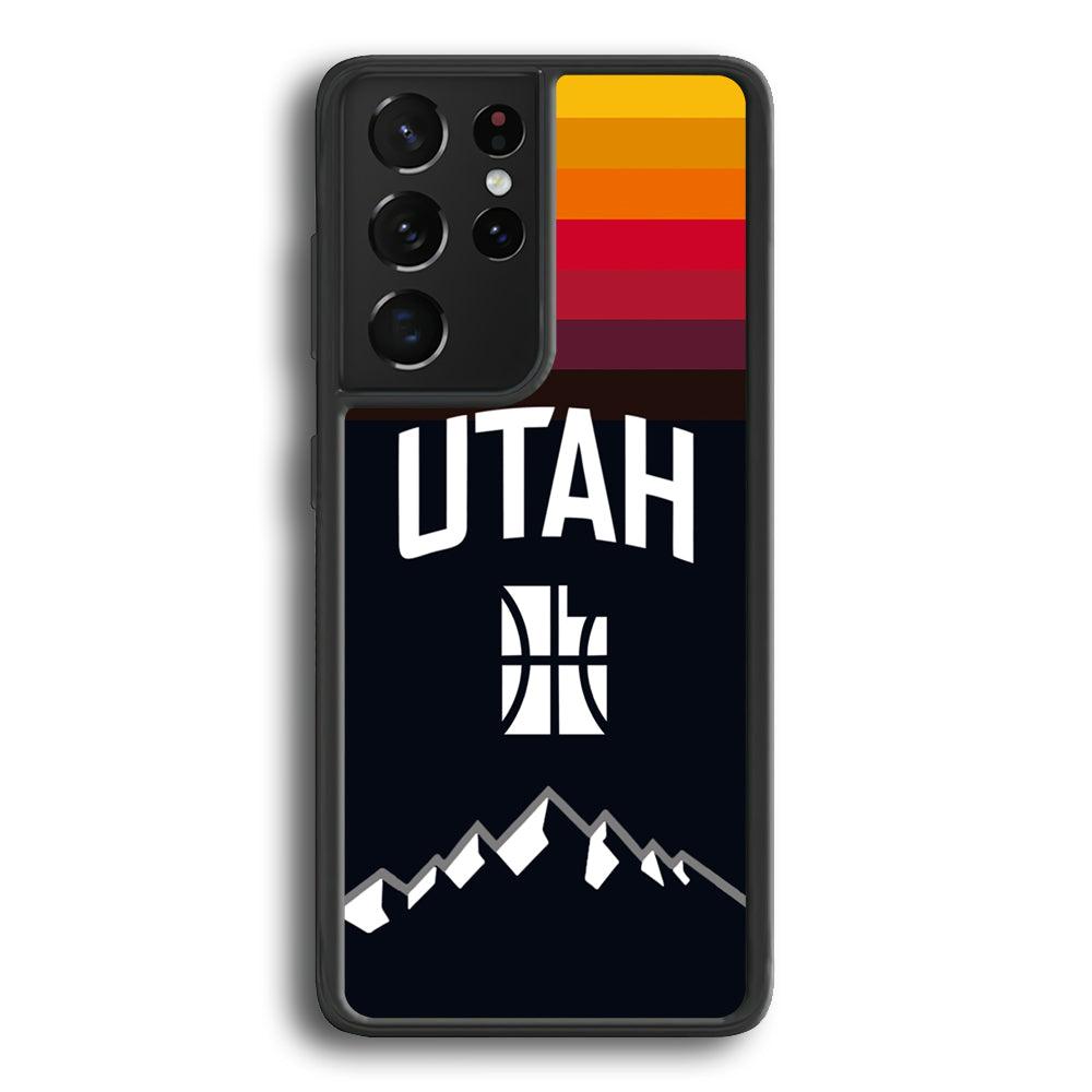 Utah Jazz Light Gradation Samsung Galaxy S23 Ultra Case-Rubber Black (2D Case)-Oxvistore