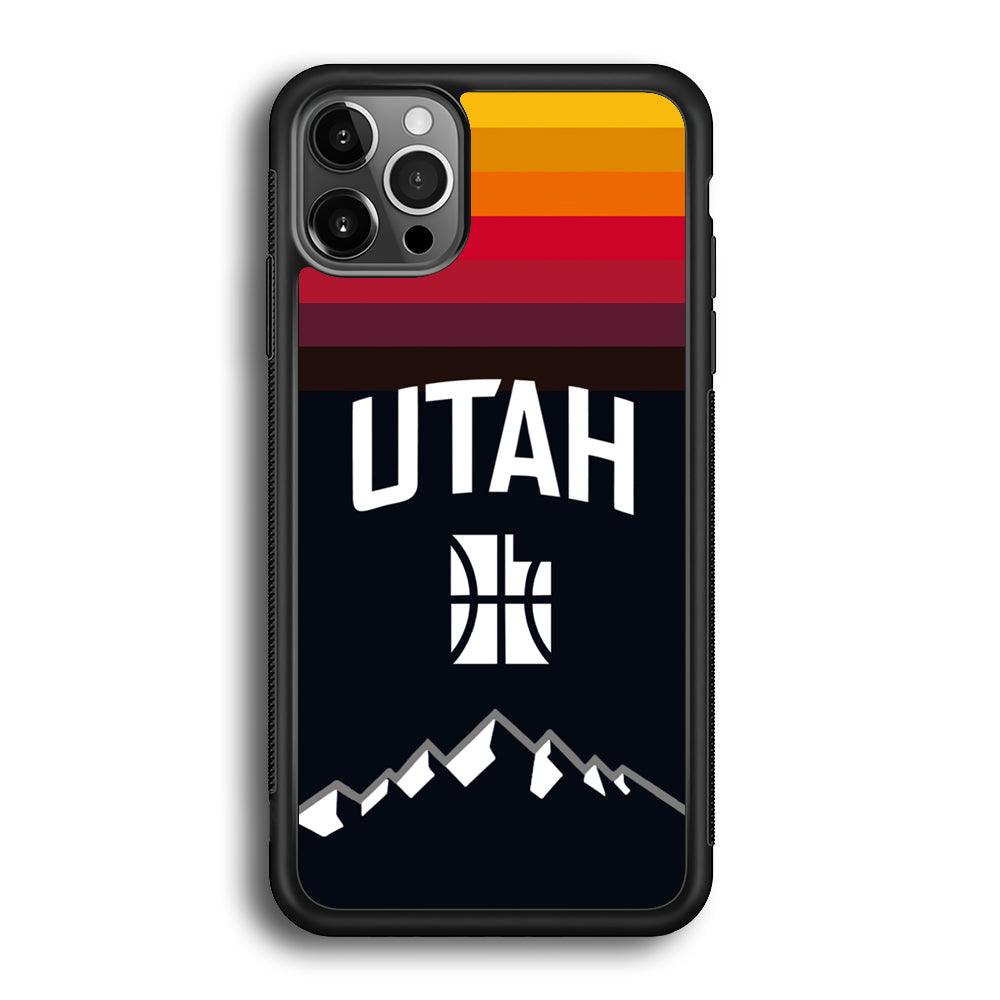 Utah Jazz Light Gradation iPhone 12 Pro Max Case-Rubber Black (2D Case)-Oxvistore