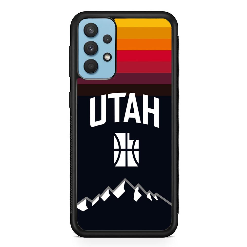 Utah Jazz Light Gradation Samsung Galaxy A32 Case-Rubber Black (2D Case)-Oxvistore