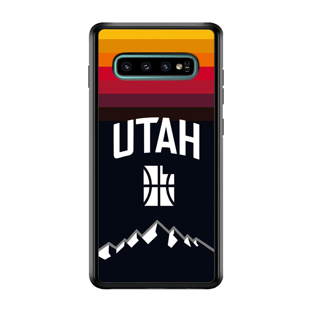 Utah Jazz Light Gradation Samsung Galaxy S10 Case-Rubber Black (2D Case)-Oxvistore