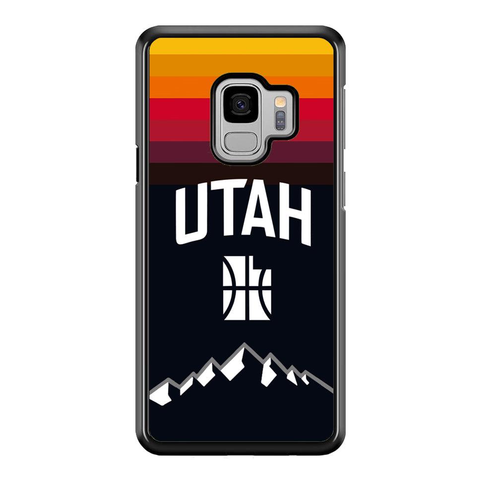 Utah Jazz Light Gradation Samsung Galaxy S9 Case-Rubber Black (2D Case)-Oxvistore