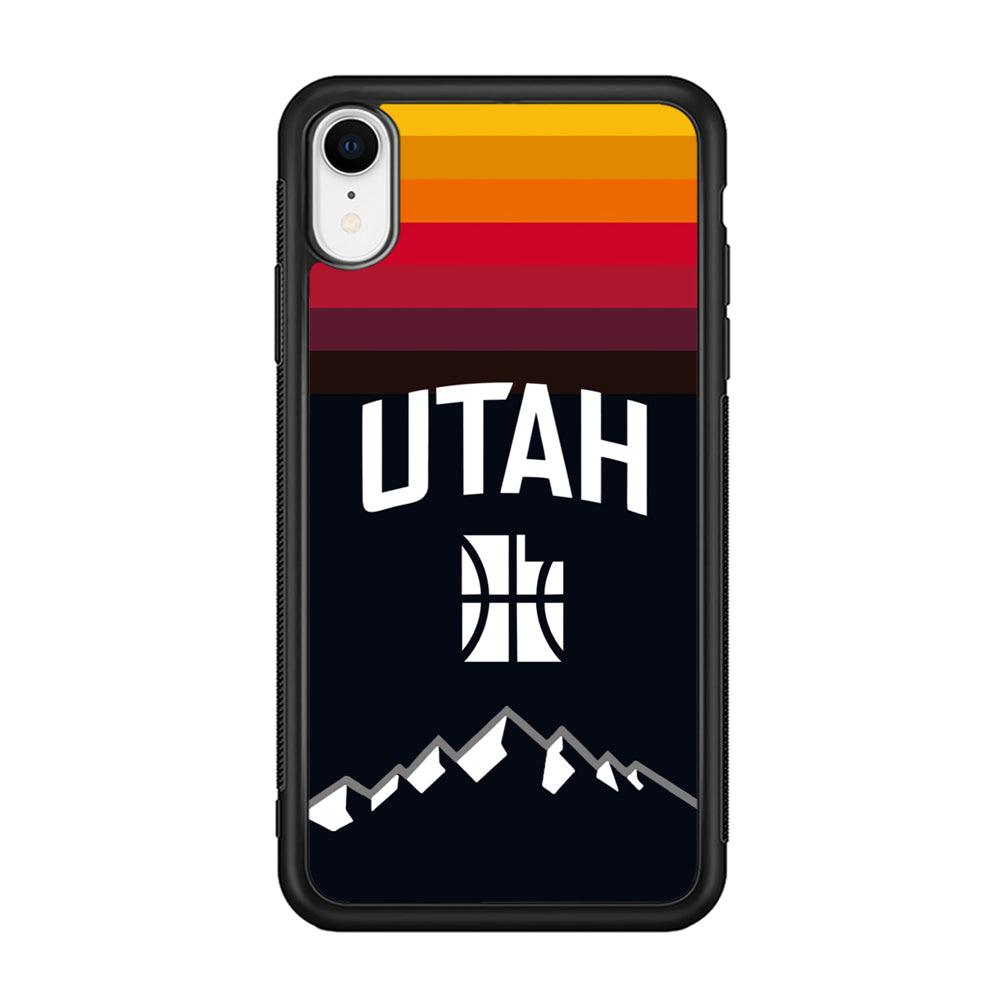 Utah Jazz Light Gradation iPhone XR Case-Rubber Black (2D Case)-Oxvistore