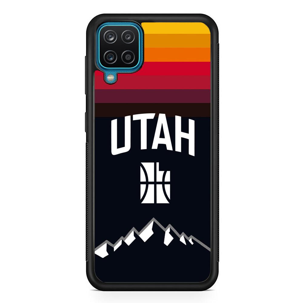 Utah Jazz Light Gradation Samsung Galaxy A12 Case-Rubber Black (2D Case)-Oxvistore