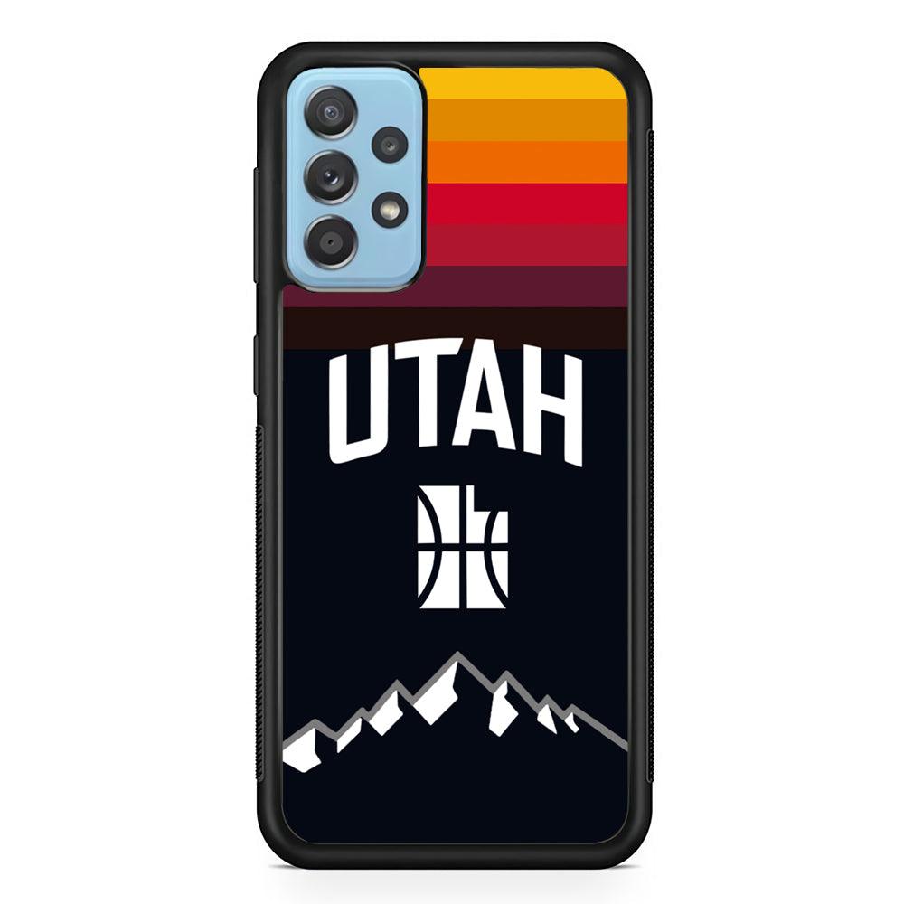 Utah Jazz Light Gradation Samsung Galaxy A52 Case-Rubber Black (2D Case)-Oxvistore