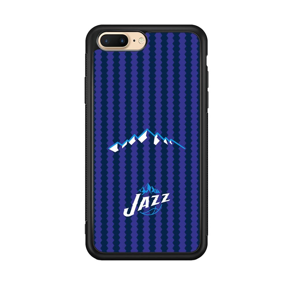 Utah Jazz Mount Logo Silhouette iPhone 8 Plus Case-Rubber Black (2D Case)-Oxvistore