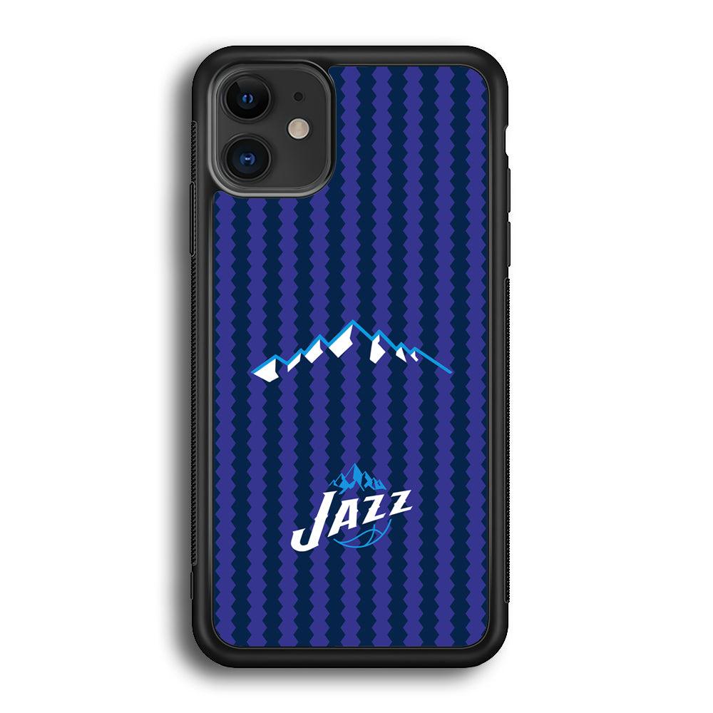 Utah Jazz Mount Logo Silhouette iPhone 12 Case-Rubber Black (2D Case)-Oxvistore
