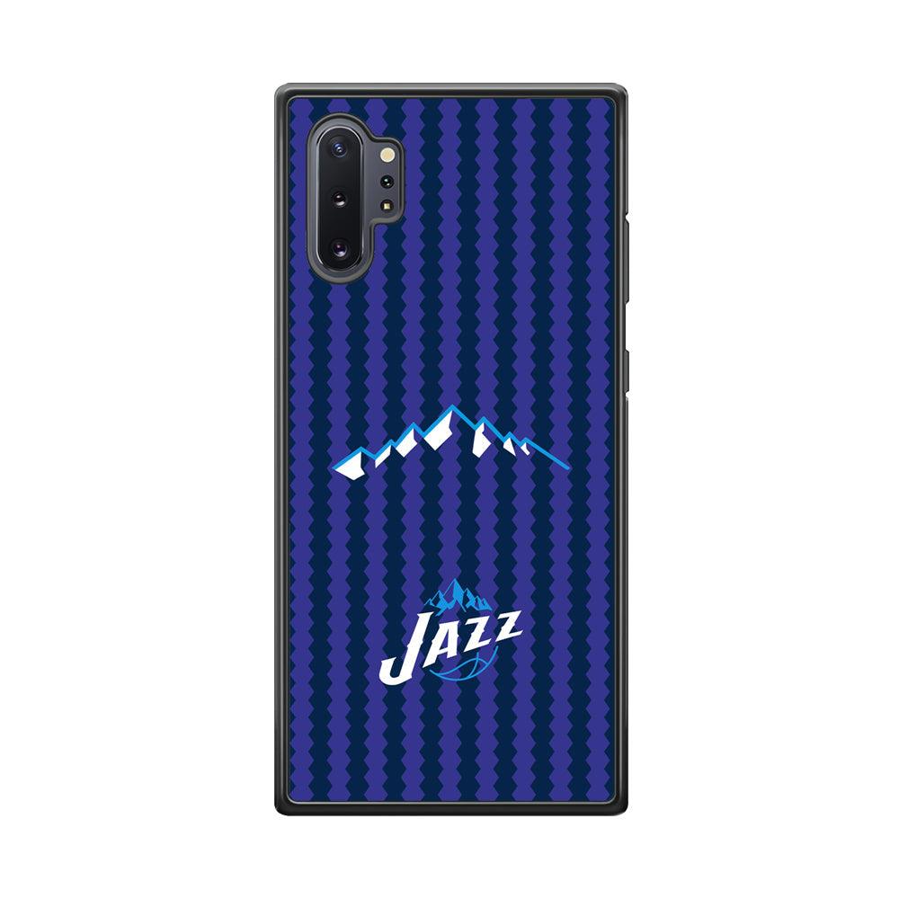 Utah Jazz Mount Logo Silhouette Samsung Galaxy Note 10 Plus Case-Rubber Black (2D Case)-Oxvistore