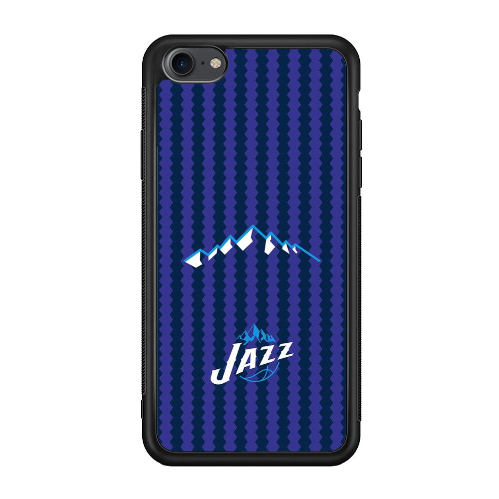 Utah Jazz Mount Logo Silhouette iPhone 8 Case-Rubber Black (2D Case)-Oxvistore