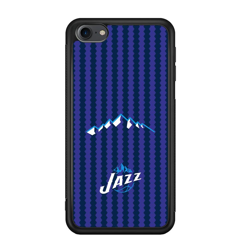Utah Jazz Mount Logo Silhouette iPod Touch 6 Case-Rubber Black (2D Case)-Oxvistore