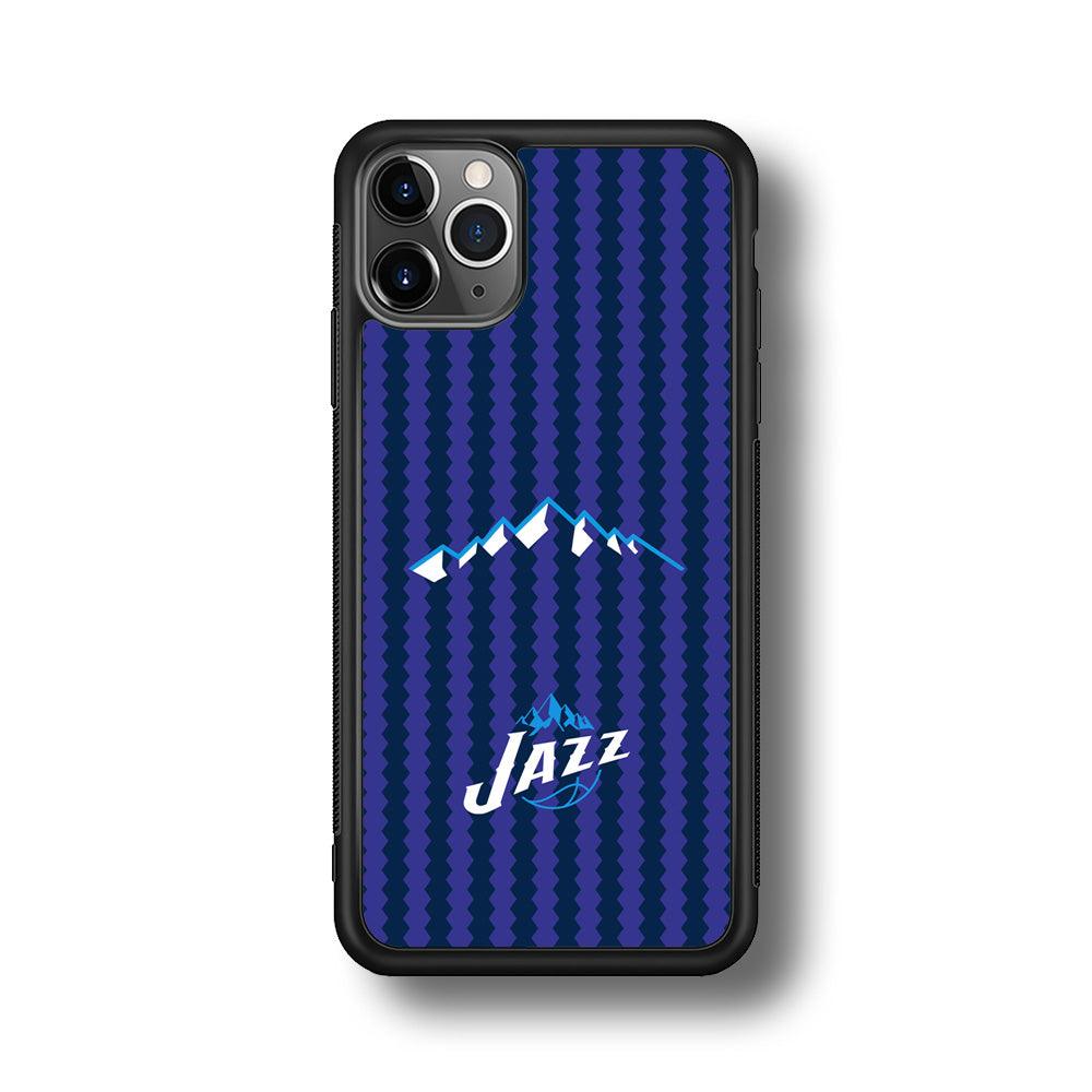 Utah Jazz Mount Logo Silhouette iPhone 11 Pro Case-Rubber Black (2D Case)-Oxvistore