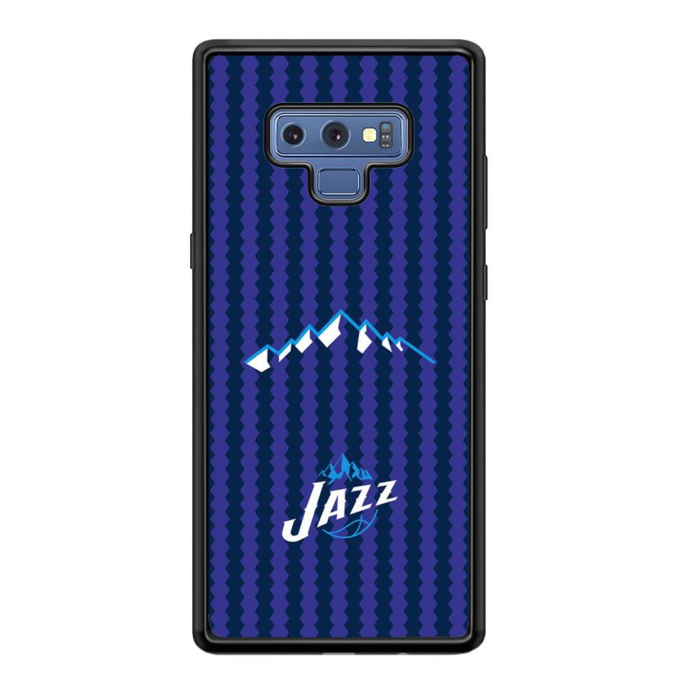 Utah Jazz Mount Logo Silhouette Samsung Galaxy Note 9 Case-Rubber Black (2D Case)-Oxvistore