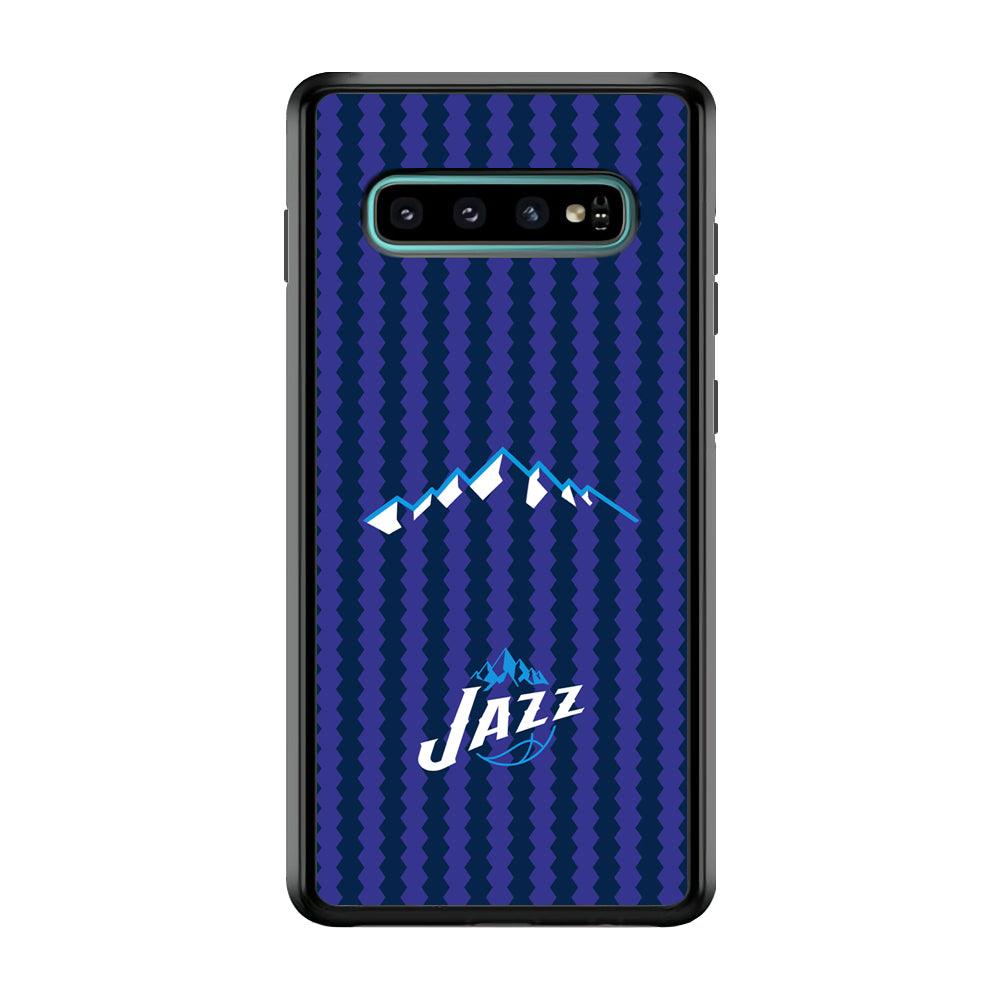 Utah Jazz Mount Logo Silhouette Samsung Galaxy S10 Plus Case-Rubber Black (2D Case)-Oxvistore