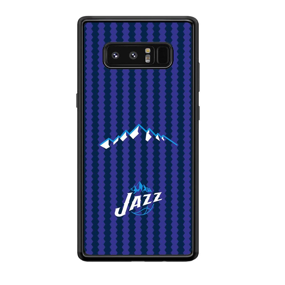 Utah Jazz Mount Logo Silhouette Samsung Galaxy Note 8 Case-Rubber Black (2D Case)-Oxvistore