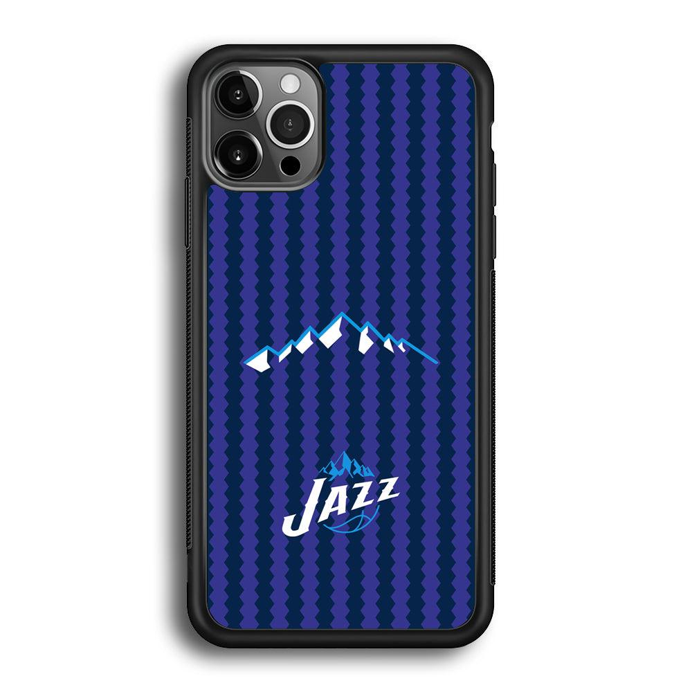 Utah Jazz Mount Logo Silhouette iPhone 12 Pro Max Case-Rubber Black (2D Case)-Oxvistore