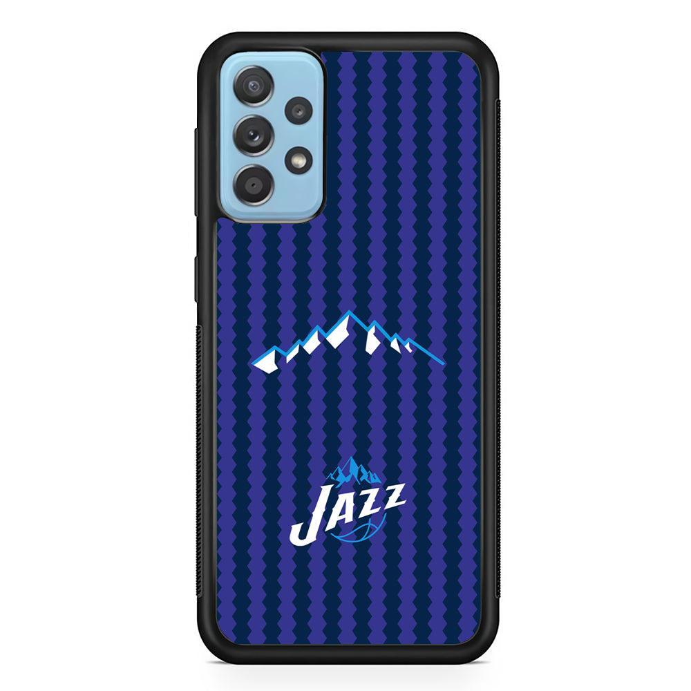Utah Jazz Mount Logo Silhouette Samsung Galaxy A72 Case-Rubber Black (2D Case)-Oxvistore