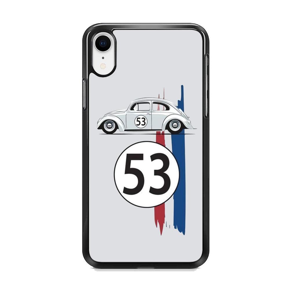 VW 53 Herbie iPhone XR Case-Rubber Black (2D Case)-Oxvistore