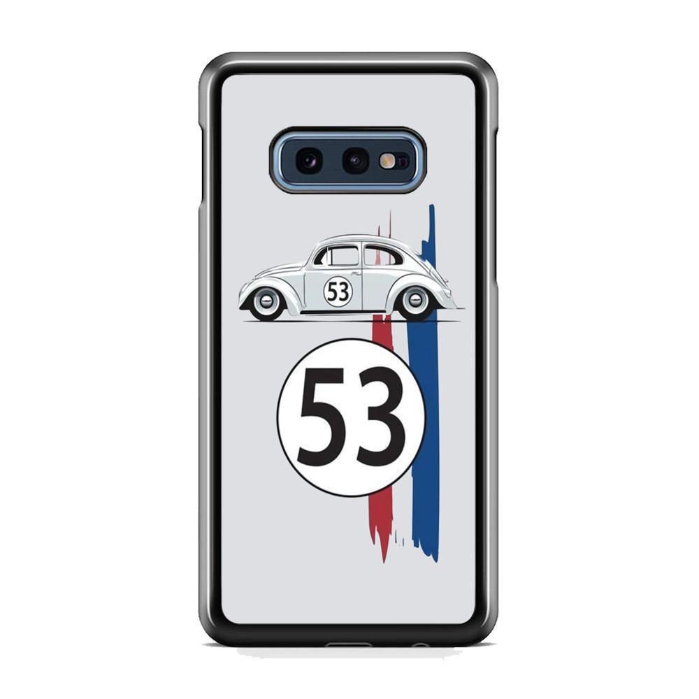 VW 53 Herbie Samsung Galaxy S10E Case-Rubber White (2D Case)-Oxvistore