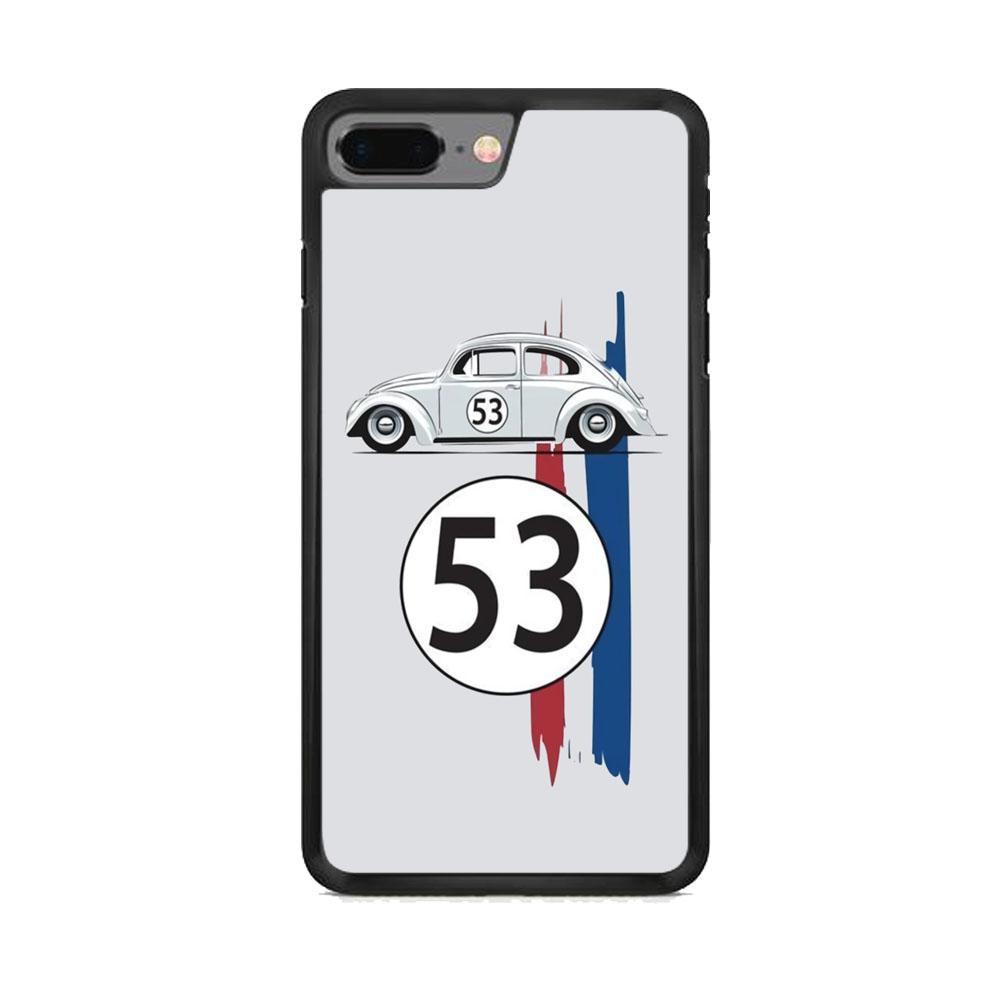 VW 53 Herbie iPhone 8 Plus Case-Rubber Black (2D Case)-Oxvistore
