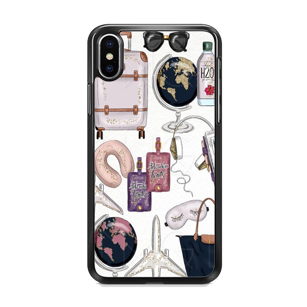 Vacation Begin iPhone X Case-Rubber Black (2D Case)-Oxvistore