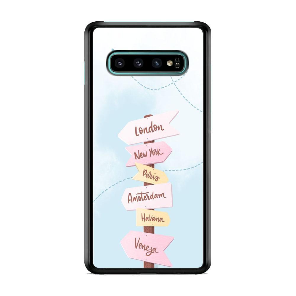 Vacation On The Way Samsung Galaxy S10 Case-Rubber Black (2D Case)-Oxvistore
