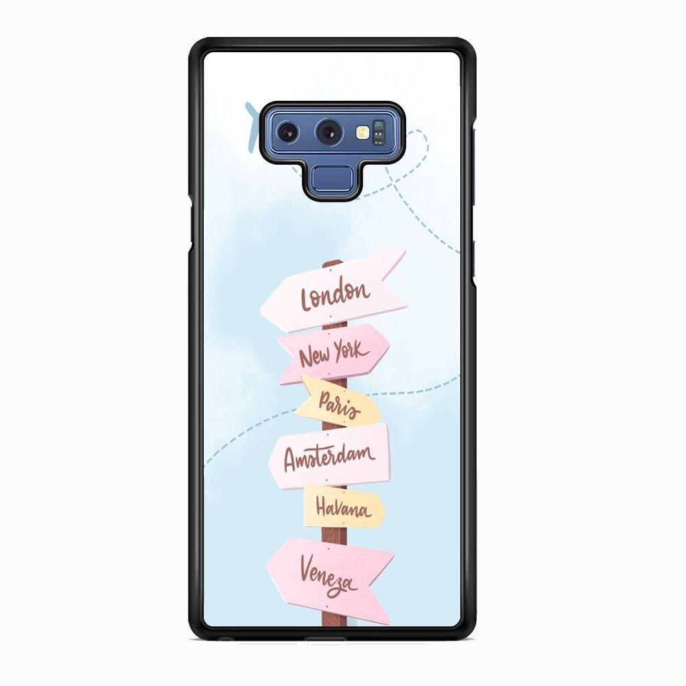 Vacation On The Way Samsung Galaxy Note 9 Case-Rubber Black (2D Case)-Oxvistore
