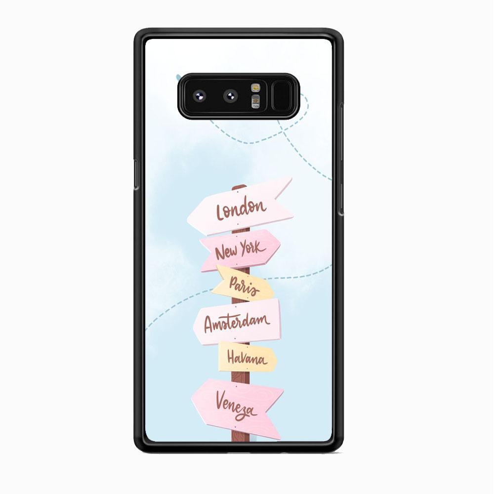 Vacation On The Way Samsung Galaxy Note 8 Case-Rubber Black (2D Case)-Oxvistore