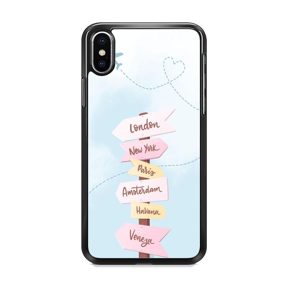 Vacation On The Way iPhone X Case-Rubber Black (2D Case)-Oxvistore