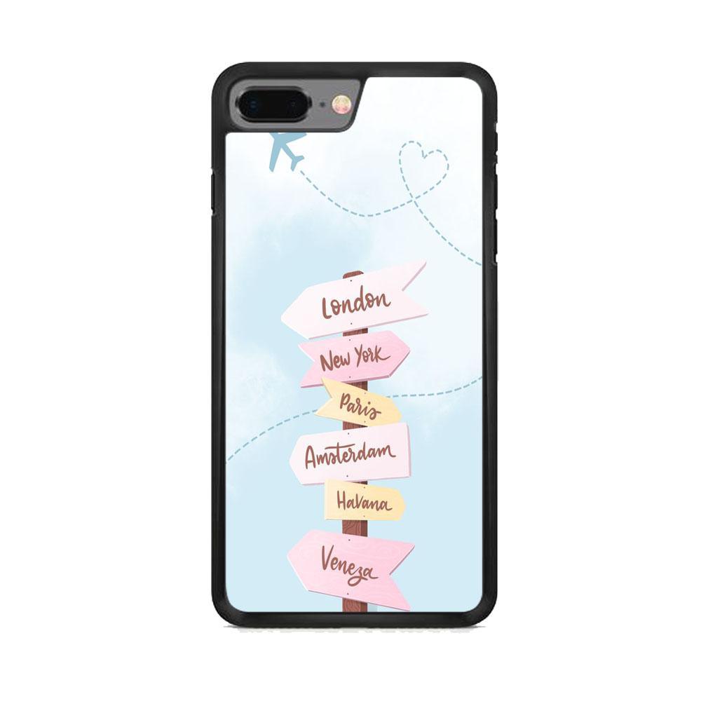 Vacation On The Way iPhone 8 Plus Case-Rubber White (2D Case)-Oxvistore