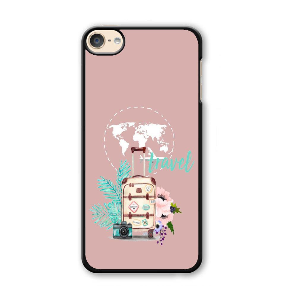 Vacation Suitcase iPod Touch 6 Case-Plastic Black (2D Case)-Oxvistore