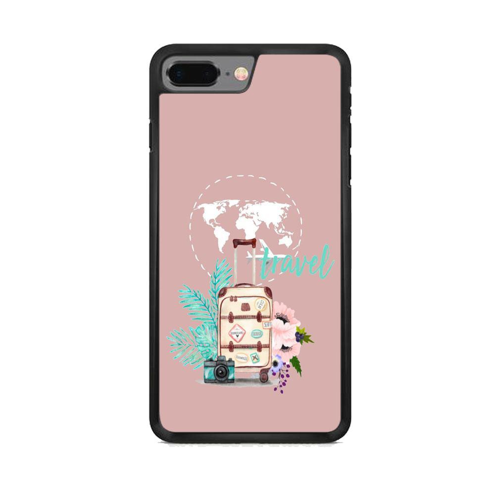 Vacation Suitcase iPhone 7 Plus Case-Rubber Black (2D Case)-Oxvistore