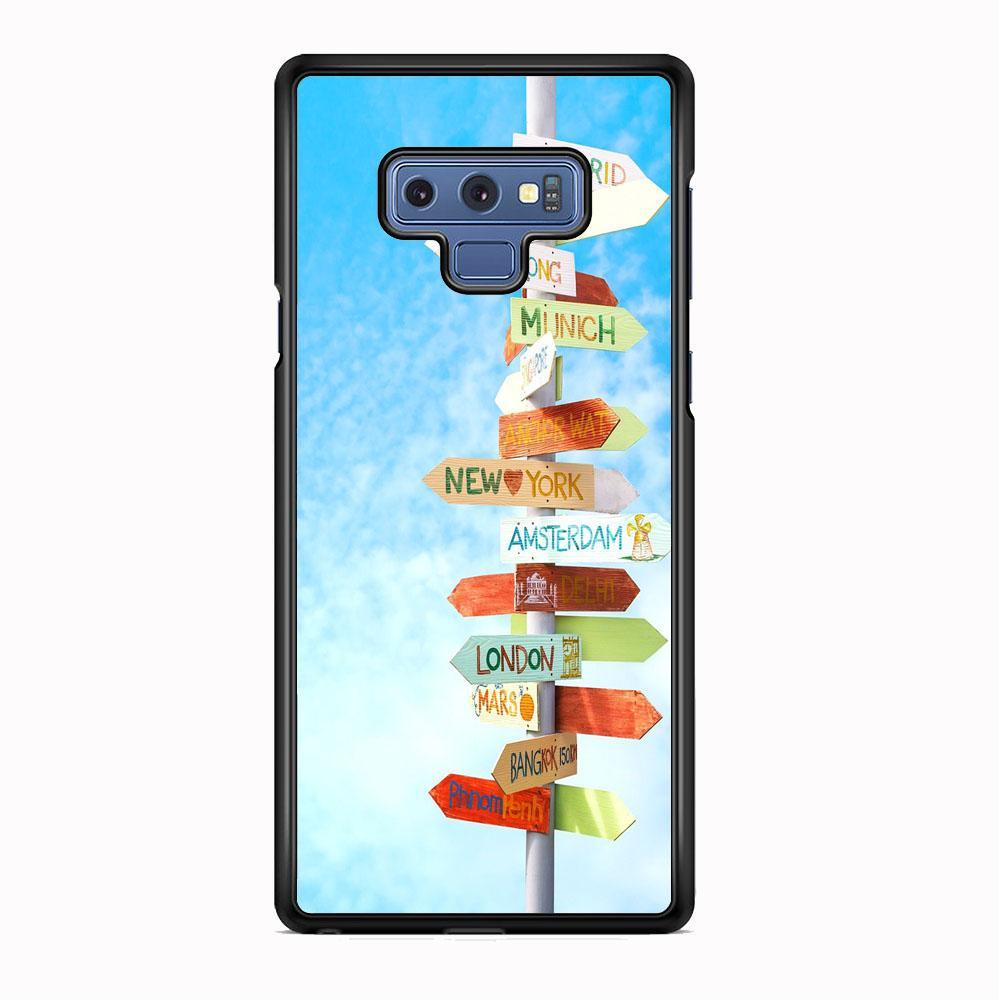 Vacation To The Next Destination Samsung Galaxy Note 9 Case-Rubber Black (2D Case)-Oxvistore