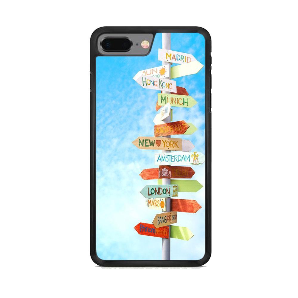 Vacation To The Next Destination iPhone 8 Plus Case-Rubber Black (2D Case)-Oxvistore