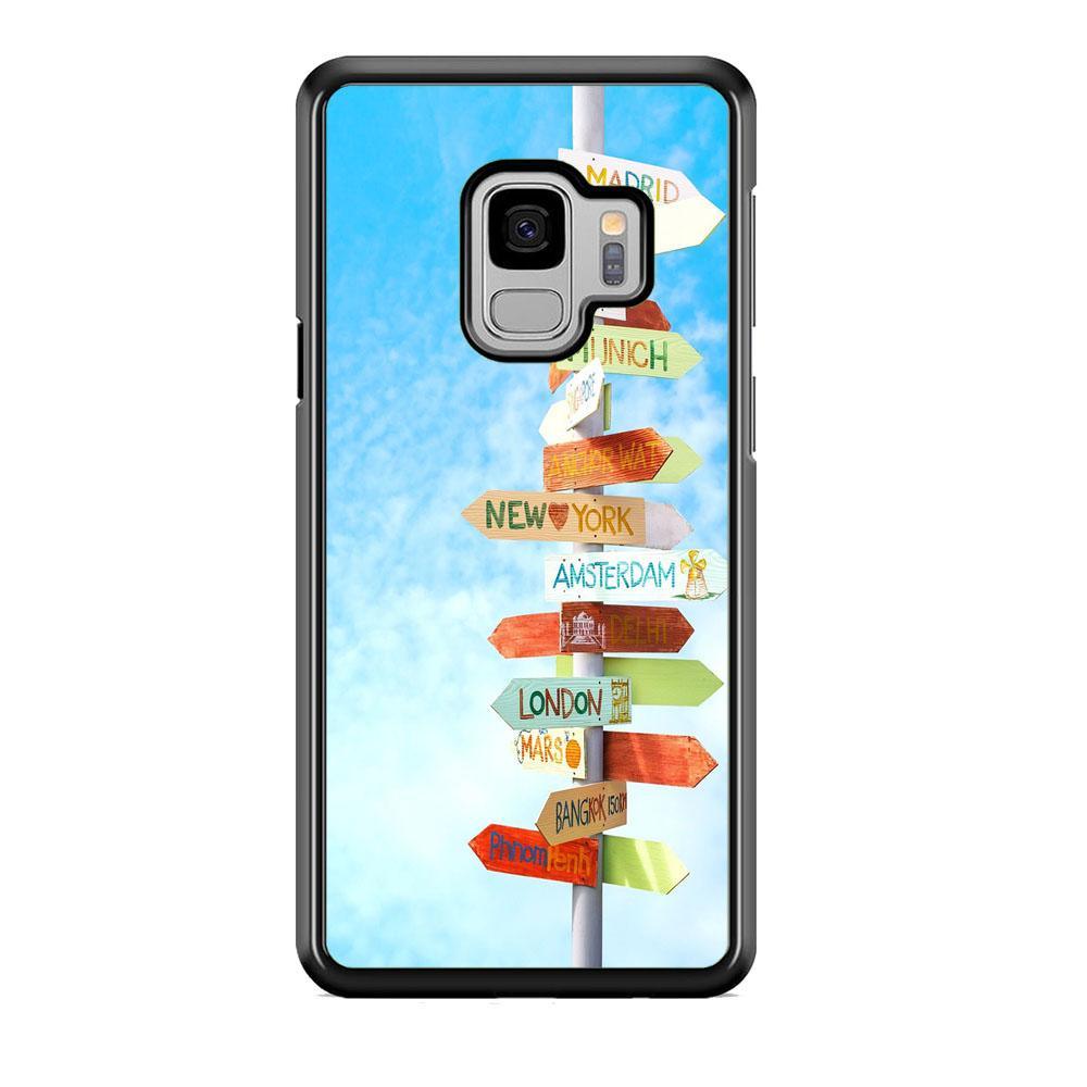 Vacation To The Next Destination Samsung Galaxy S9 Case-Rubber Black (2D Case)-Oxvistore