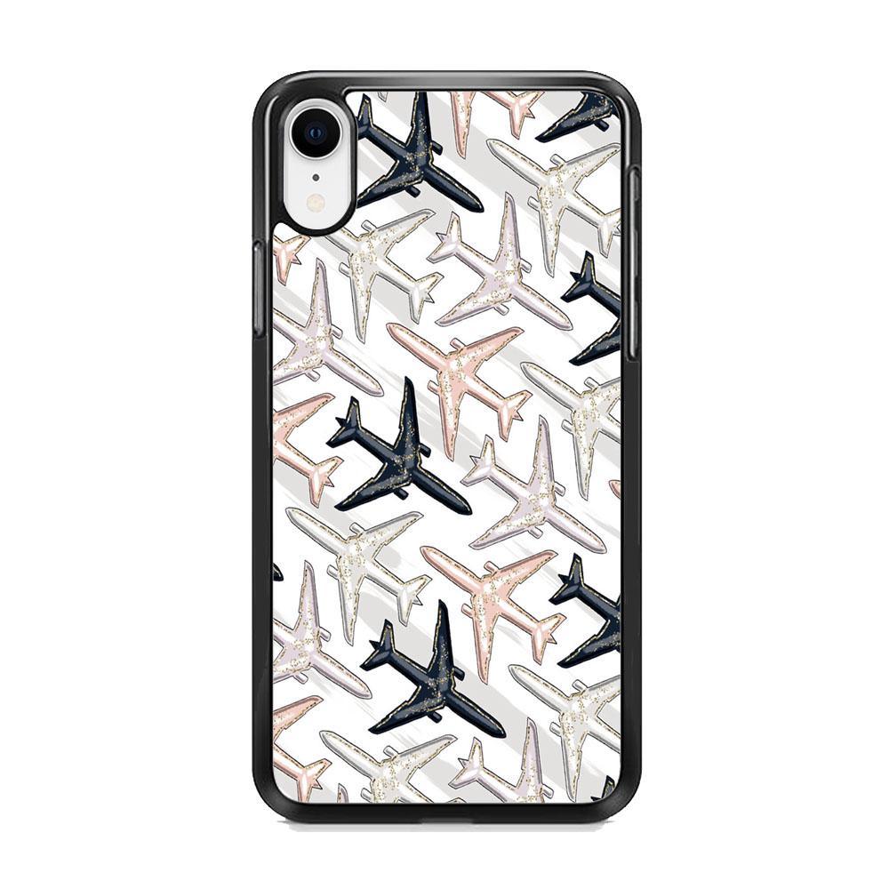 Vacation and Plane Traffic iPhone XR Case-Rubber Black (2D Case)-Oxvistore