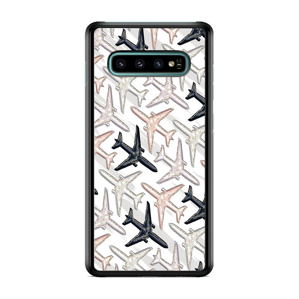 Vacation and Plane Traffic Samsung Galaxy S10 Case-Rubber Black (2D Case)-Oxvistore