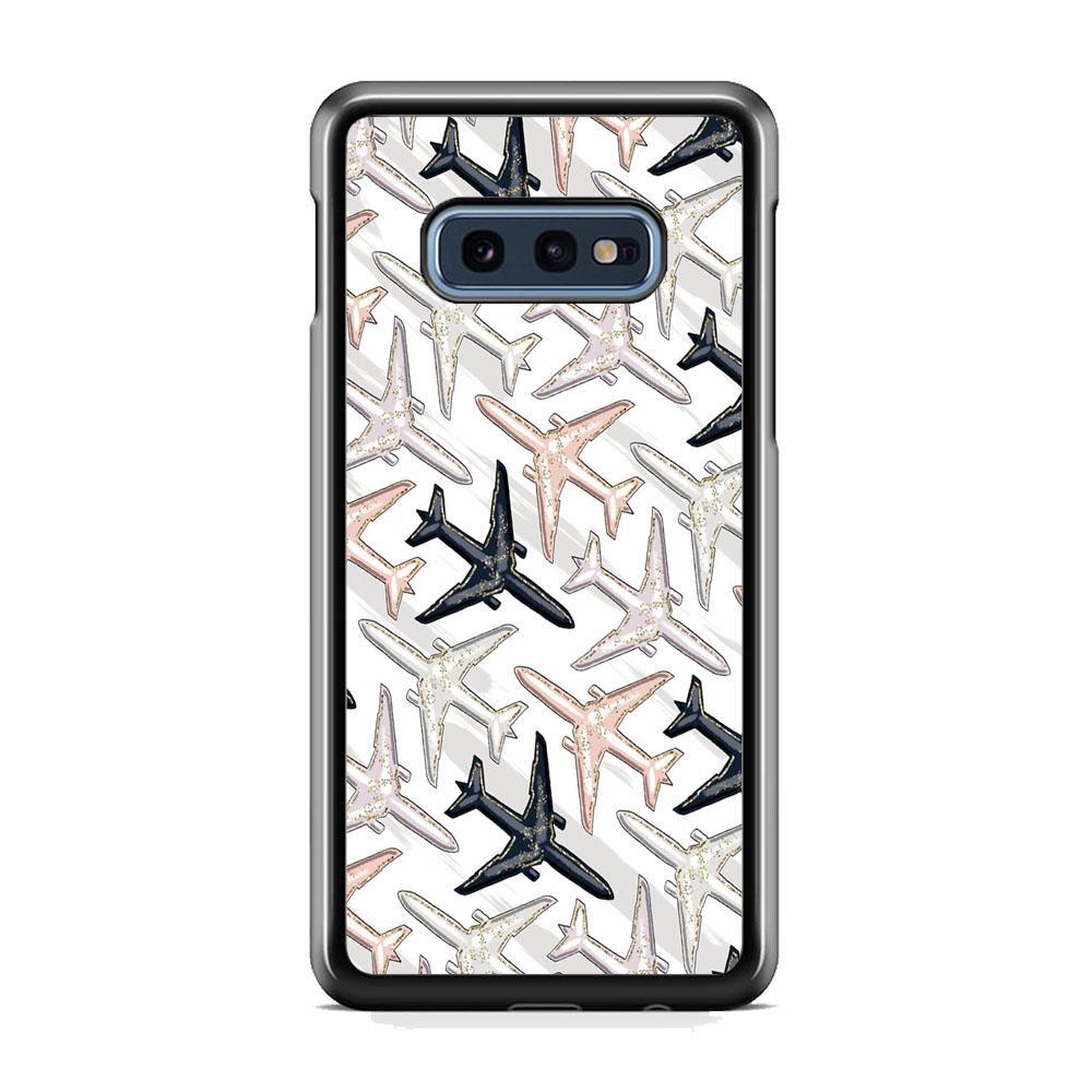 Vacation and Plane Traffic Samsung Galaxy S10E Case-Rubber Black (2D Case)-Oxvistore
