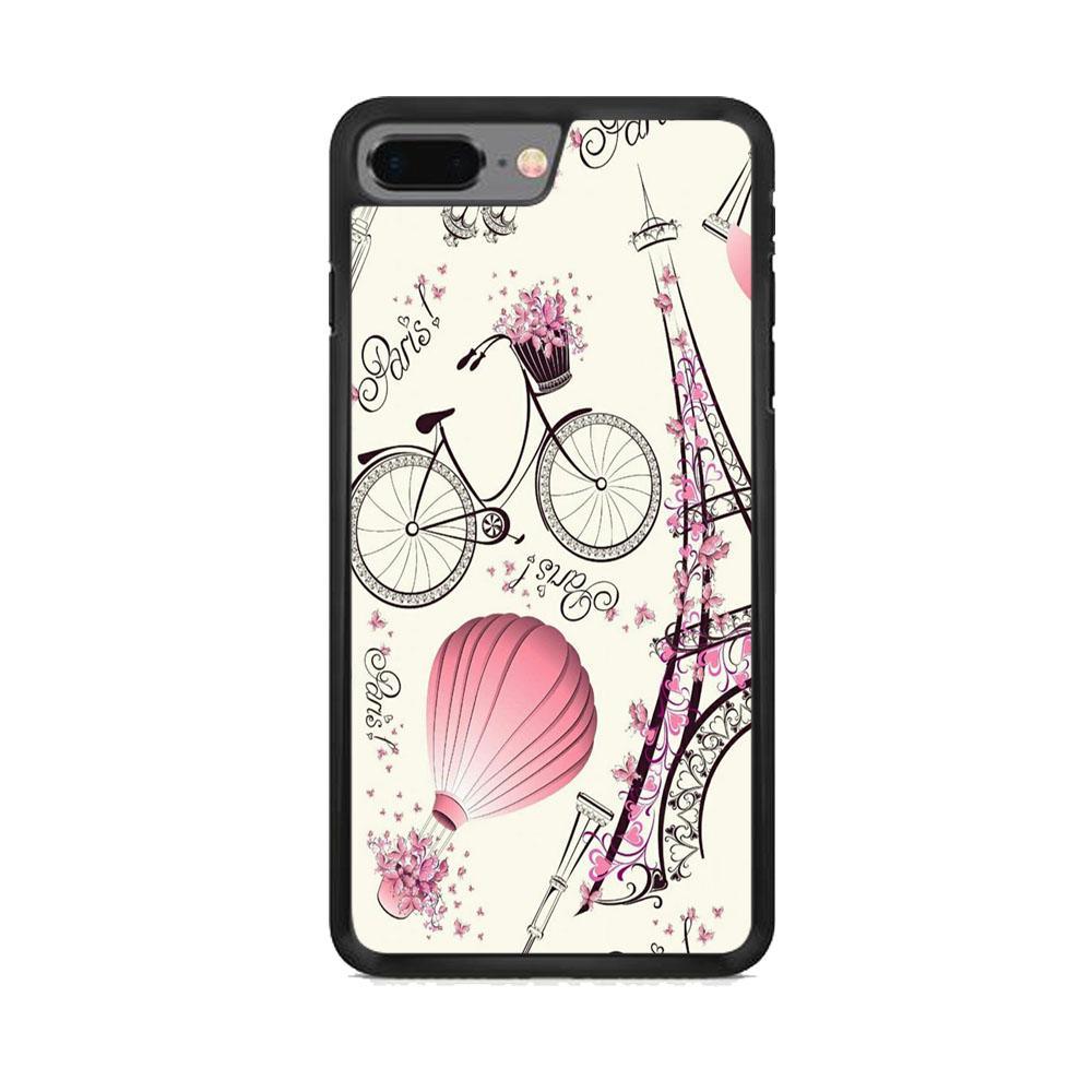 Vacation in Paris iPhone 7 Plus Case-Rubber Black (2D Case)-Oxvistore