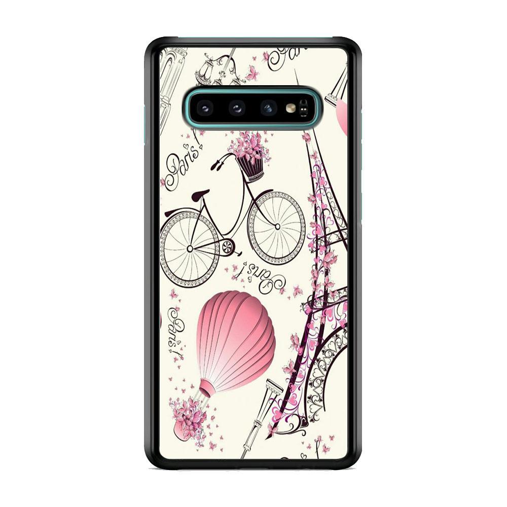 Vacation in Paris Samsung Galaxy S10 Case-Rubber White (2D Case)-Oxvistore