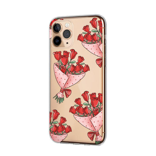 Valentines A Handful of Flowers Clear Soft Case-Oxvistore