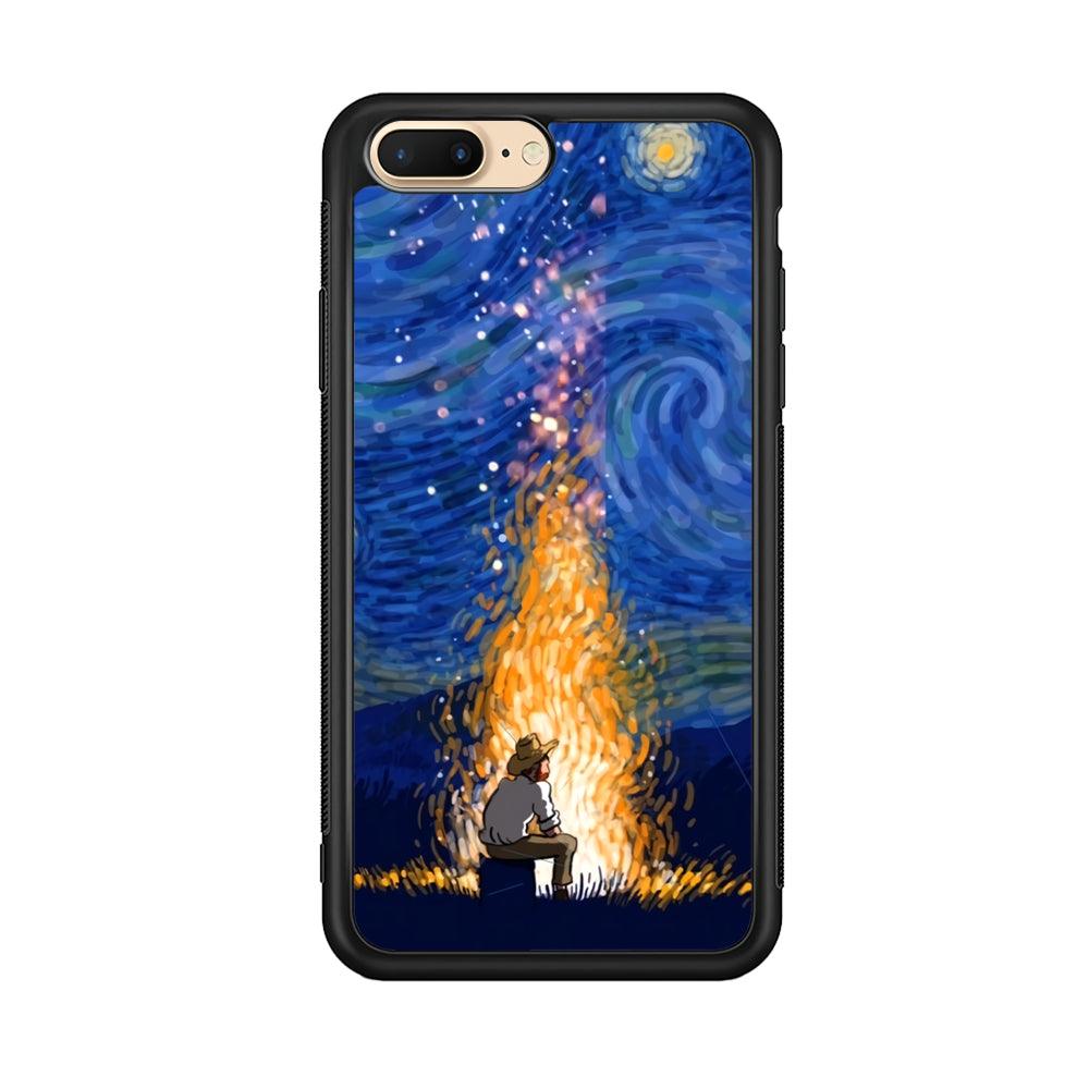 Van Gogh Ideas from Fire Flame iPhone 8 Plus Case-Rubber Black (2D Case)-Oxvistore