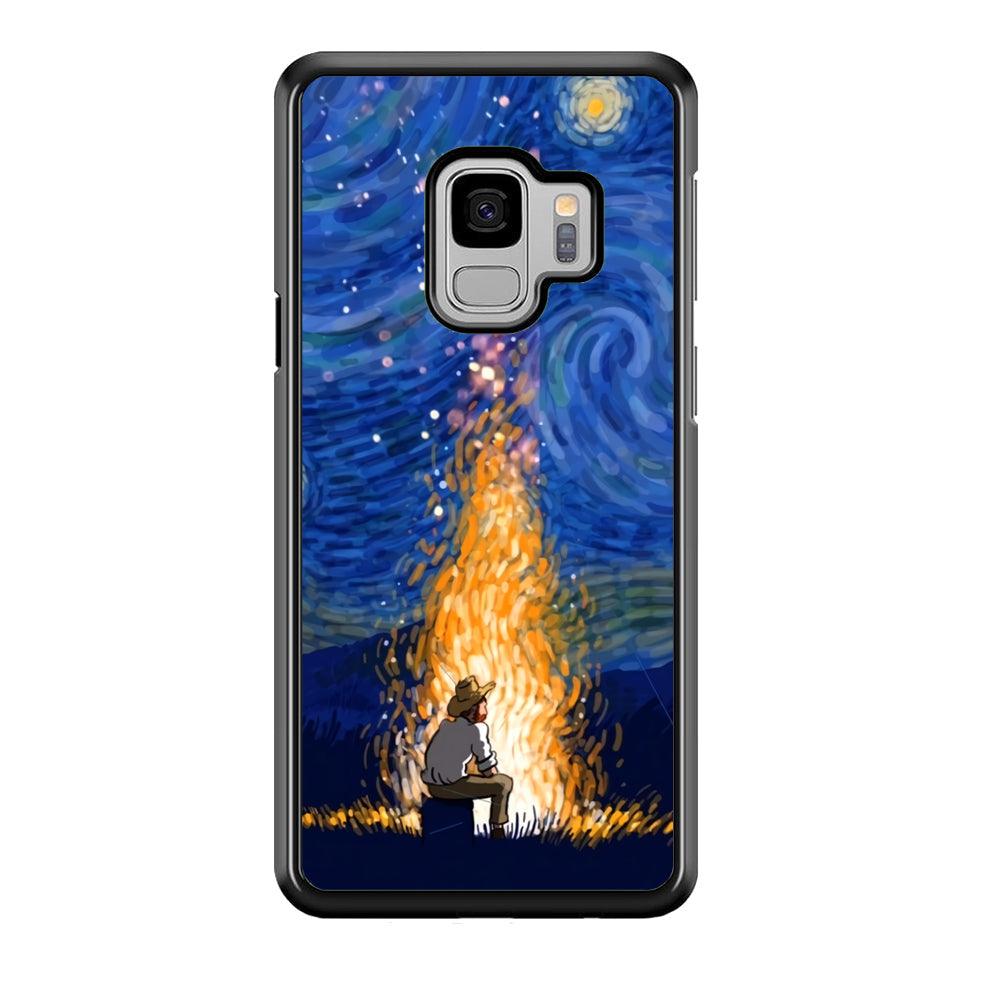 Van Gogh Ideas from Fire Flame Samsung Galaxy S9 Case-Rubber Black (2D Case)-Oxvistore
