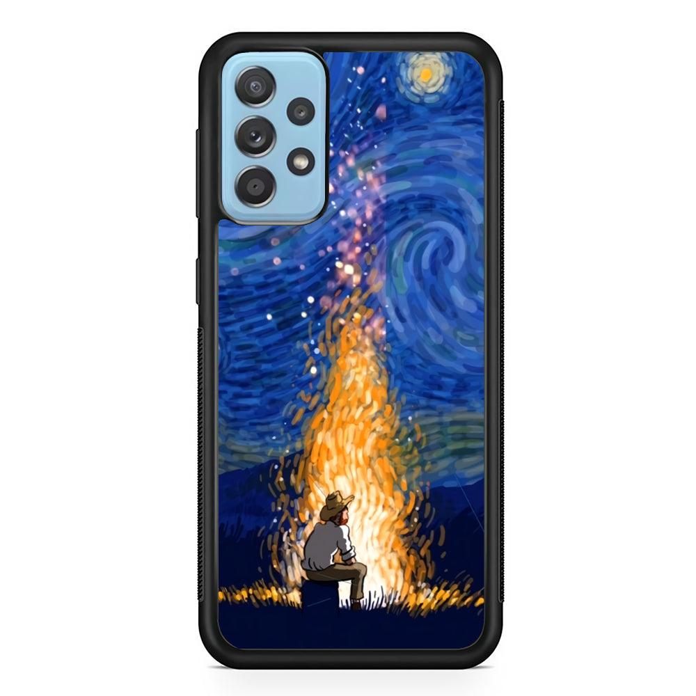 Van Gogh Ideas from Fire Flame Samsung Galaxy A72 Case-Rubber Black (2D Case)-Oxvistore