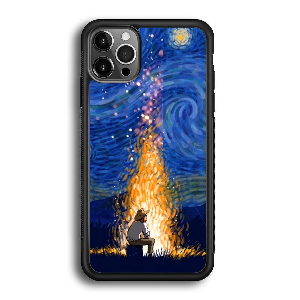 Van Gogh Ideas from Fire Flame iPhone 12 Pro Max Case-Rubber Black (2D Case)-Oxvistore