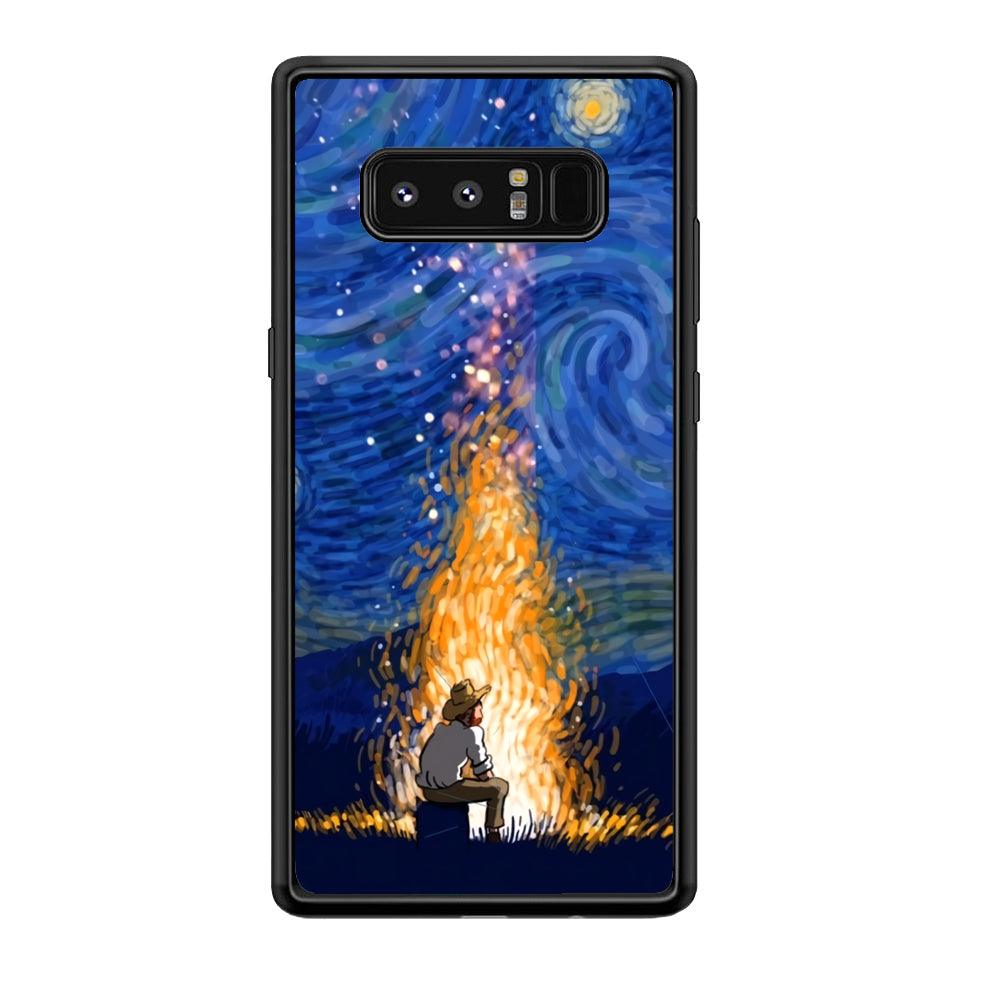 Van Gogh Ideas from Fire Flame Samsung Galaxy Note 8 Case-Rubber Black (2D Case)-Oxvistore
