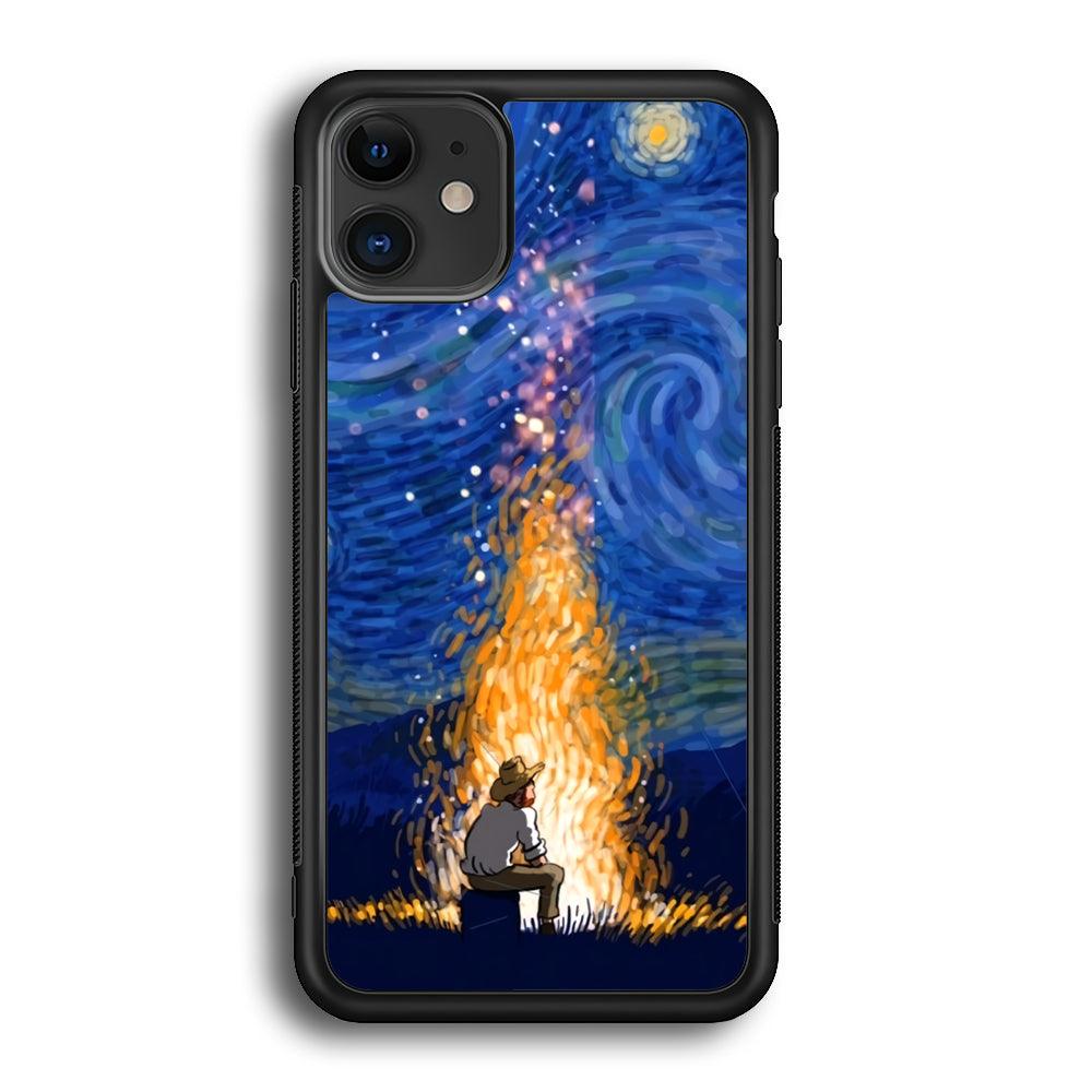 Van Gogh Ideas from Fire Flame iPhone 12 Case-Rubber Black (2D Case)-Oxvistore