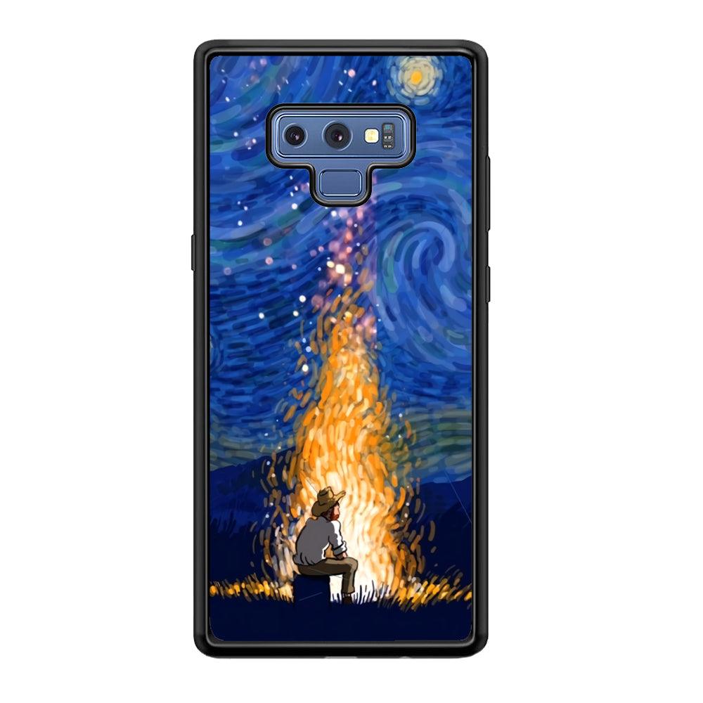 Van Gogh Ideas from Fire Flame Samsung Galaxy Note 9 Case-Rubber Black (2D Case)-Oxvistore