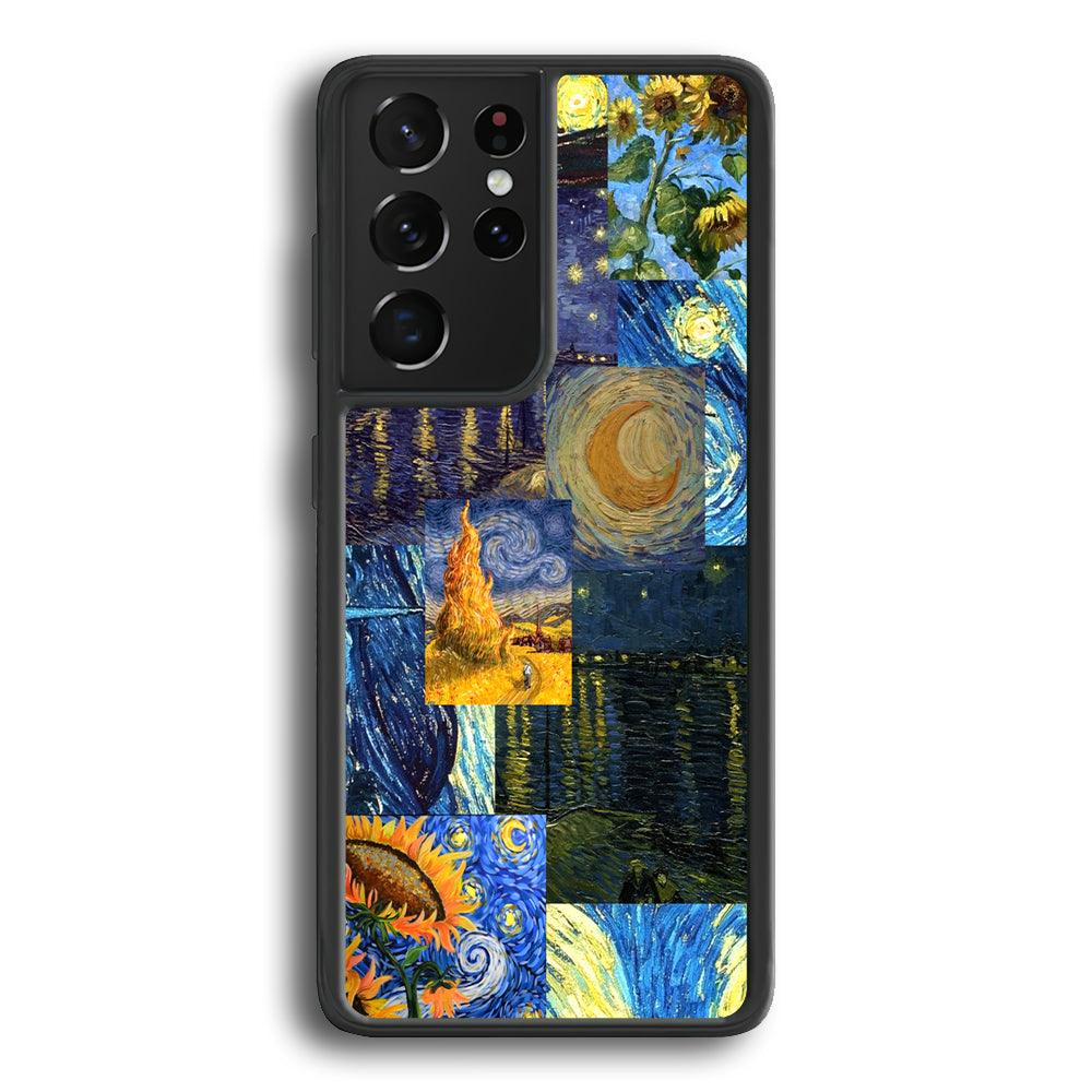 Van Gogh Millions of Stories Samsung Galaxy S22 Ultra Case-Rubber Black (2D Case)-Oxvistore