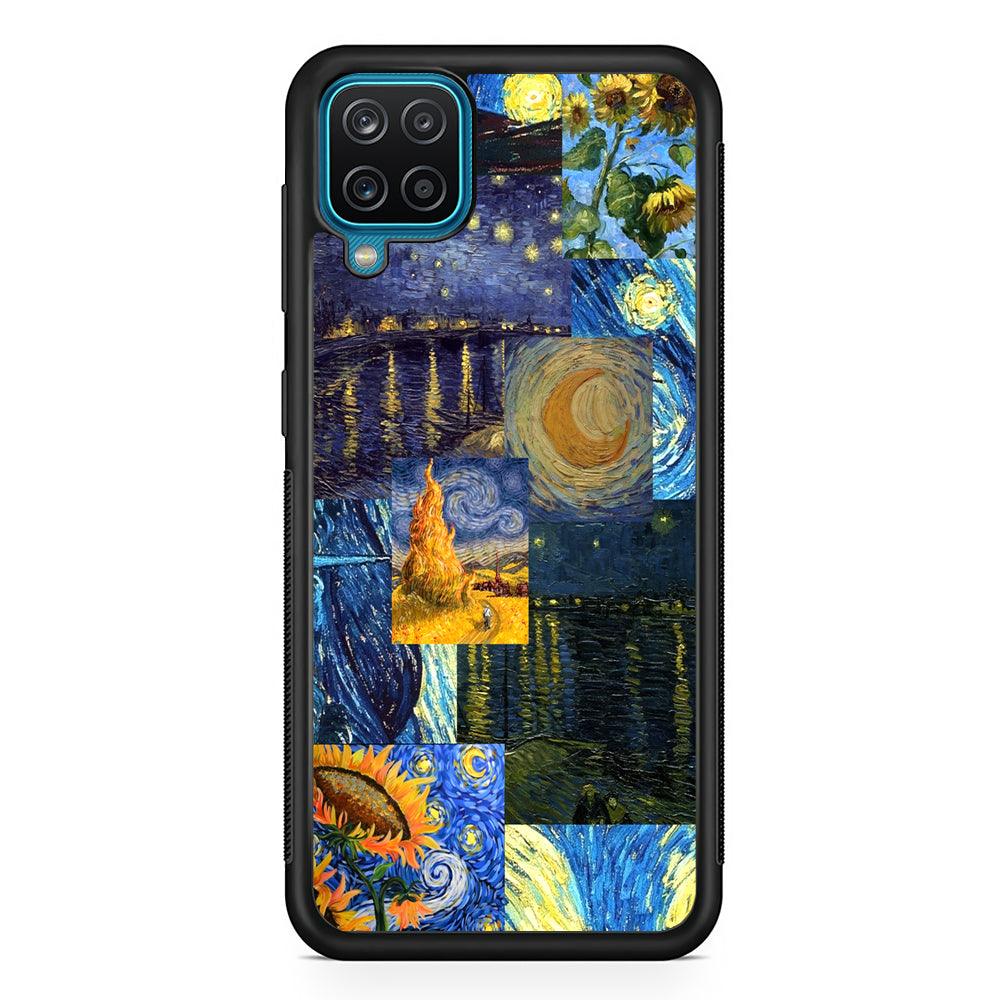 Van Gogh Millions of Stories Samsung Galaxy A12 Case-Rubber Black (2D Case)-Oxvistore